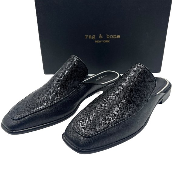 rag & bone Black Aslen Loafer Mule Size 8.5 - Picture 2 of 16